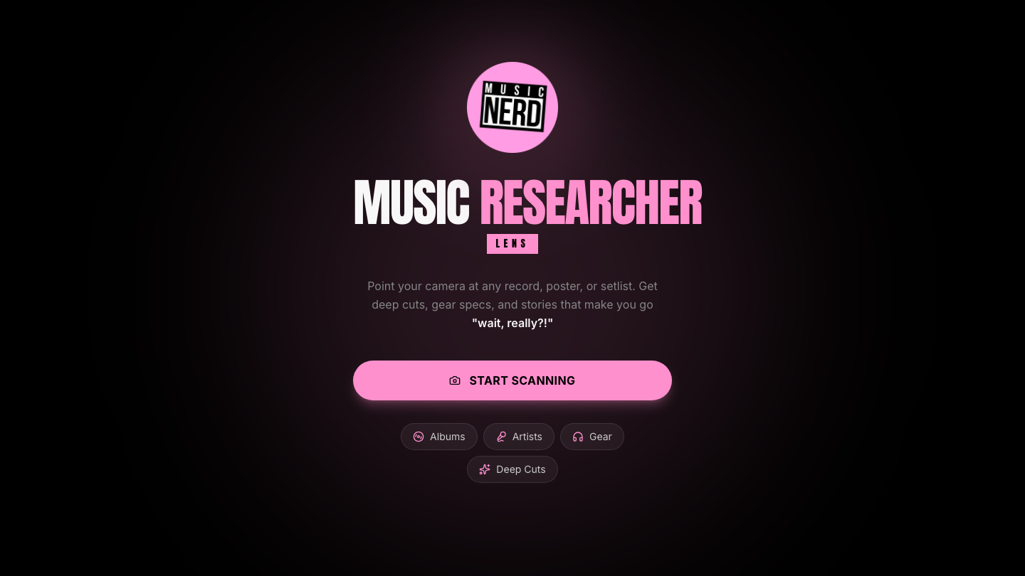 Music Nerd Lens camera experiment